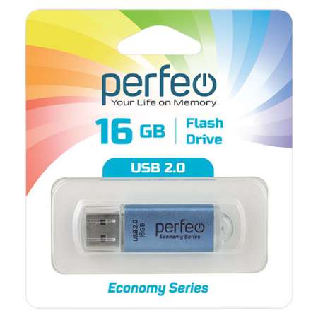 USB флешка Perfeo 16GB E01 Blue economy series