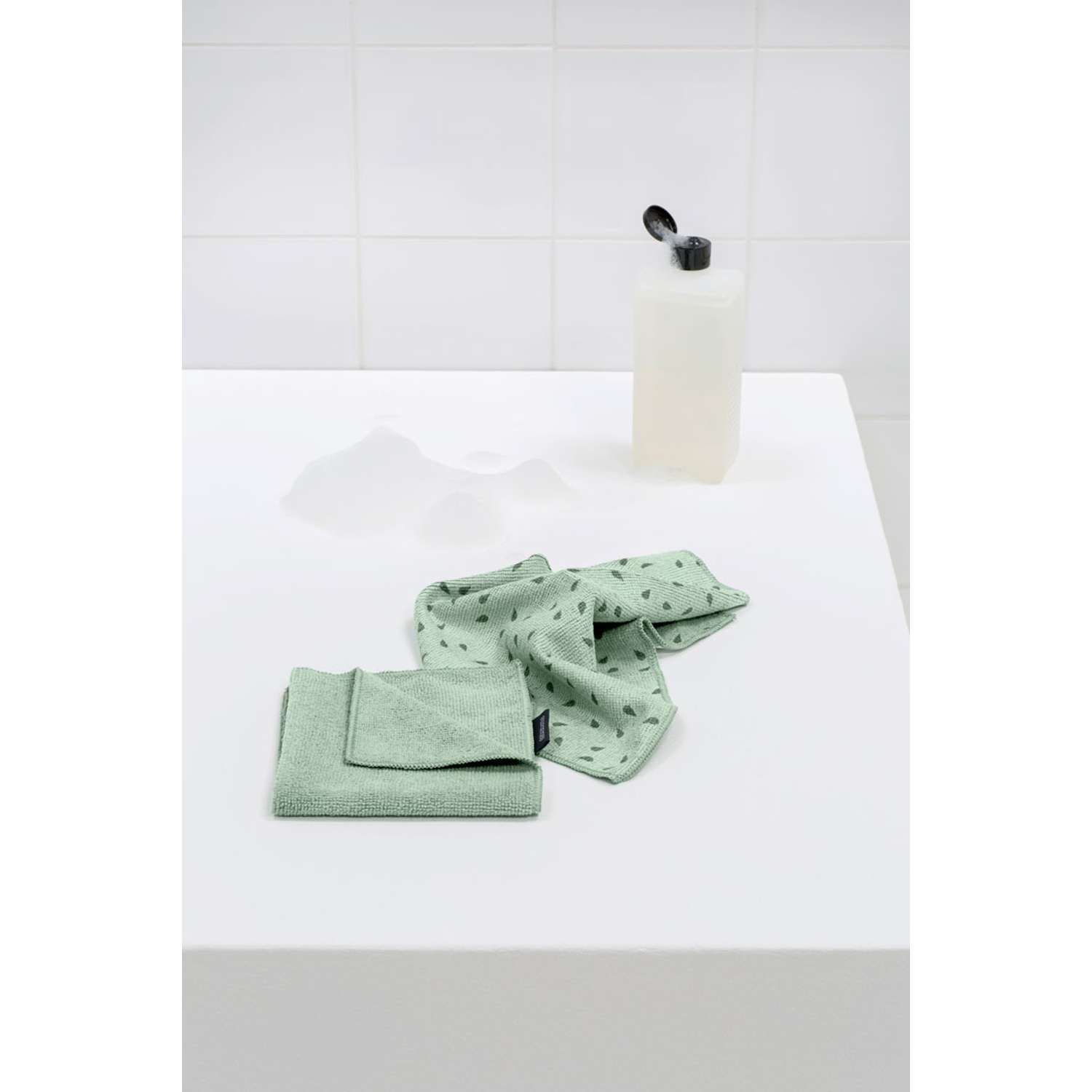 Салфетка для чистки Brabantia Sink Side из микрофибры мятно-голубой 30х30см 2шт - фото 2