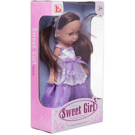 Кукла Sweet girl Junfa В фиолетовом мерцающем платье с кружевами