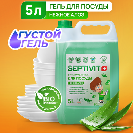 Гель для мытья посуды SEPTIVIT Premium Нежное алое 5л