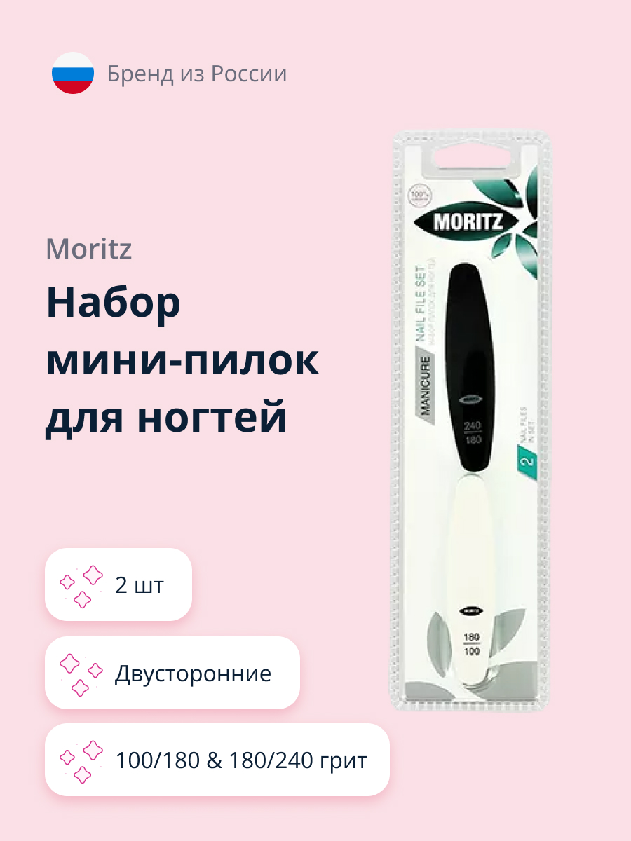 Набор мини-пилок St.Moriz двусторонние 100/180 и 180/240 2 шт - фото 1