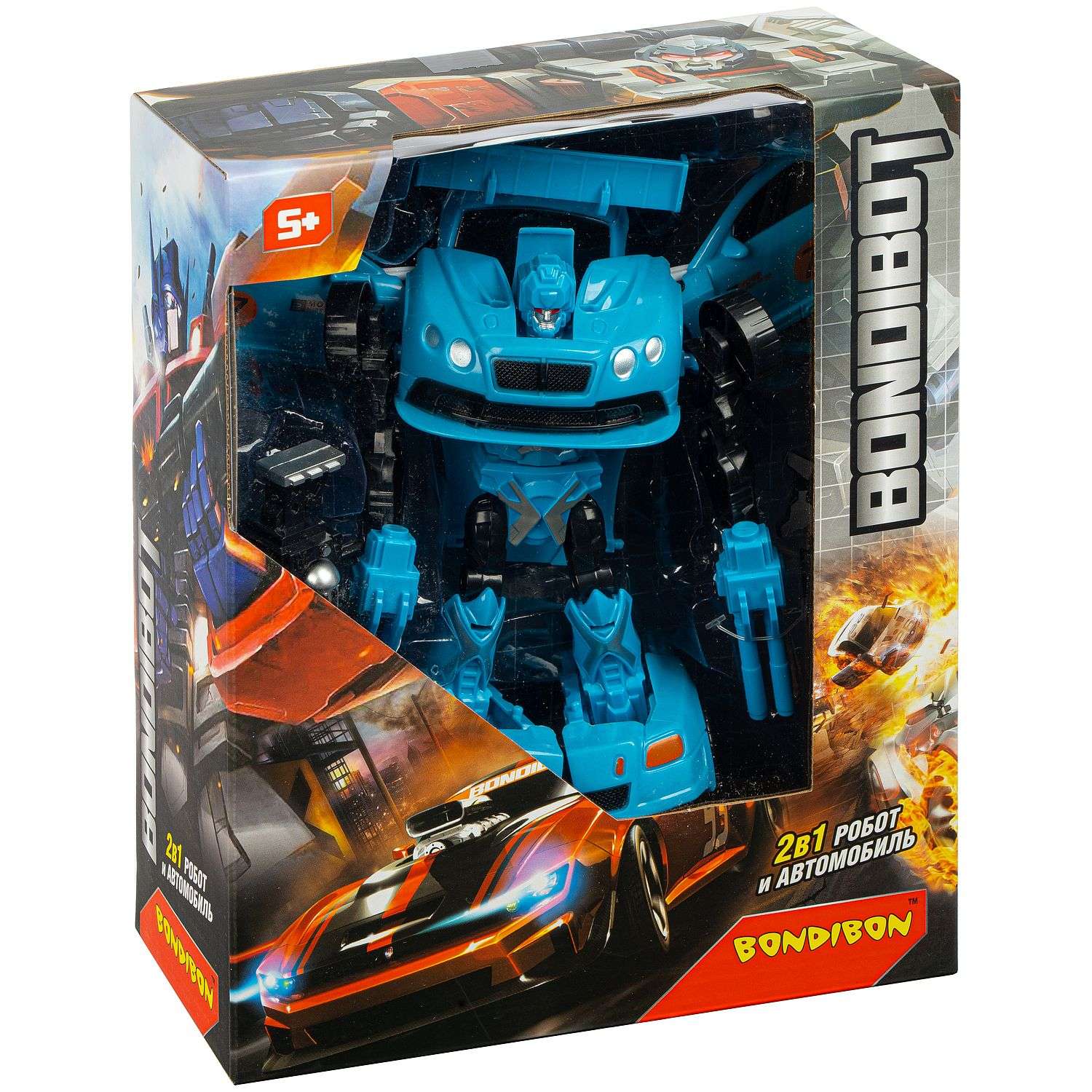 Трансформер BONDIBON Bondibot Робот-гоночный автомобиль 2 в 1 синего цвета - фото 3