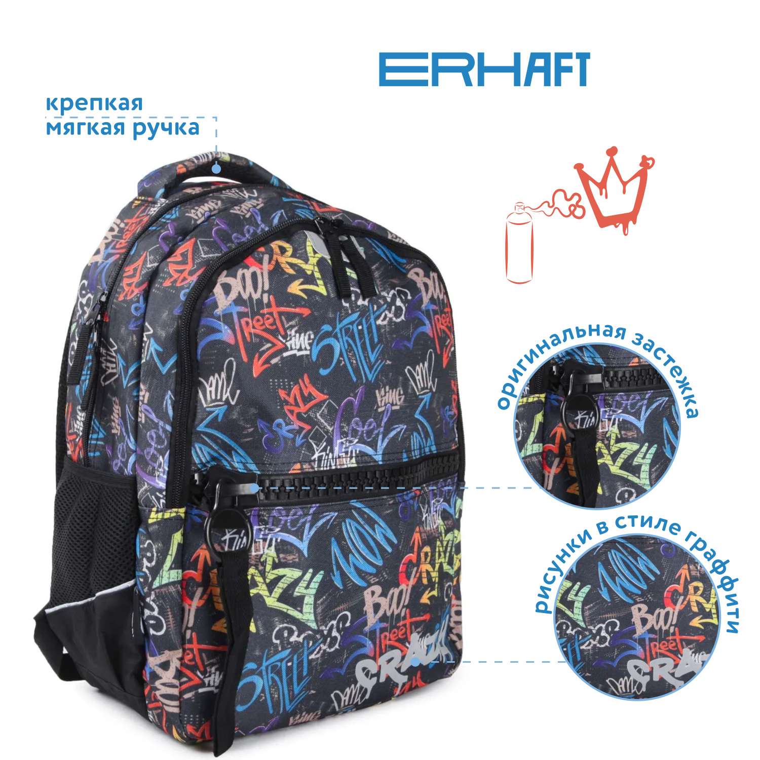 Рюкзак школьный Erhaft Граффити BV01 - фото 3