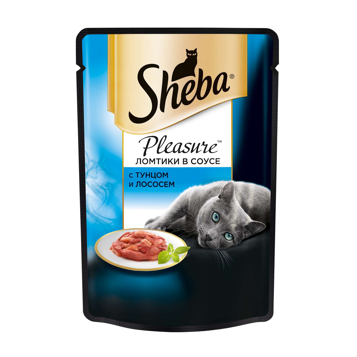 Корм влажный для кошек Sheba Pleasure 85г ломтики с тунцом и лососем в соусе пауч - фото 1