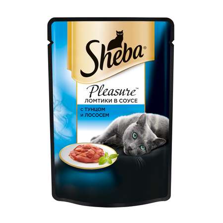 Корм влажный для кошек Sheba Pleasure 85г ломтики с тунцом и лососем в соусе пауч