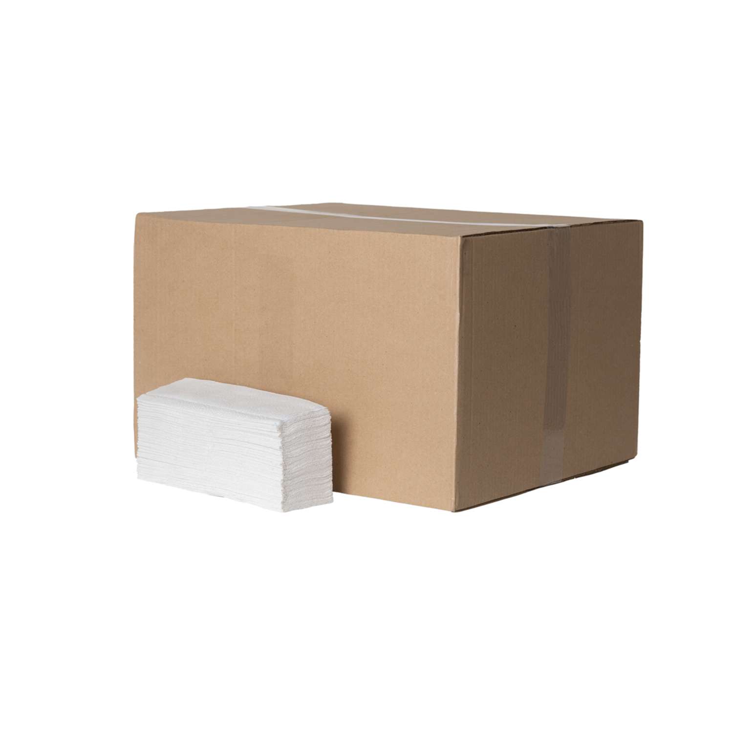 Полотенца бумажные Бумага Сити двухслойные Z сложение 200 листов в пачке система Н2/20 пачек в коробке - фото 1