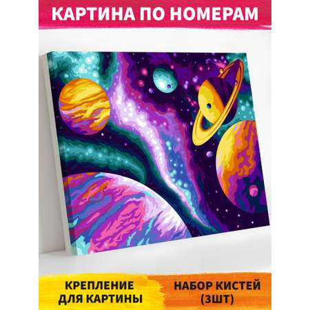 Картина по номерам Glama Космос холст на подрамнике 40*50