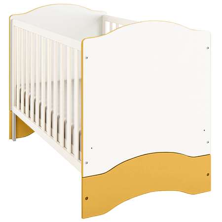 Детская кроватка Polini kids прямоугольная, без маятника (желтый, белый)