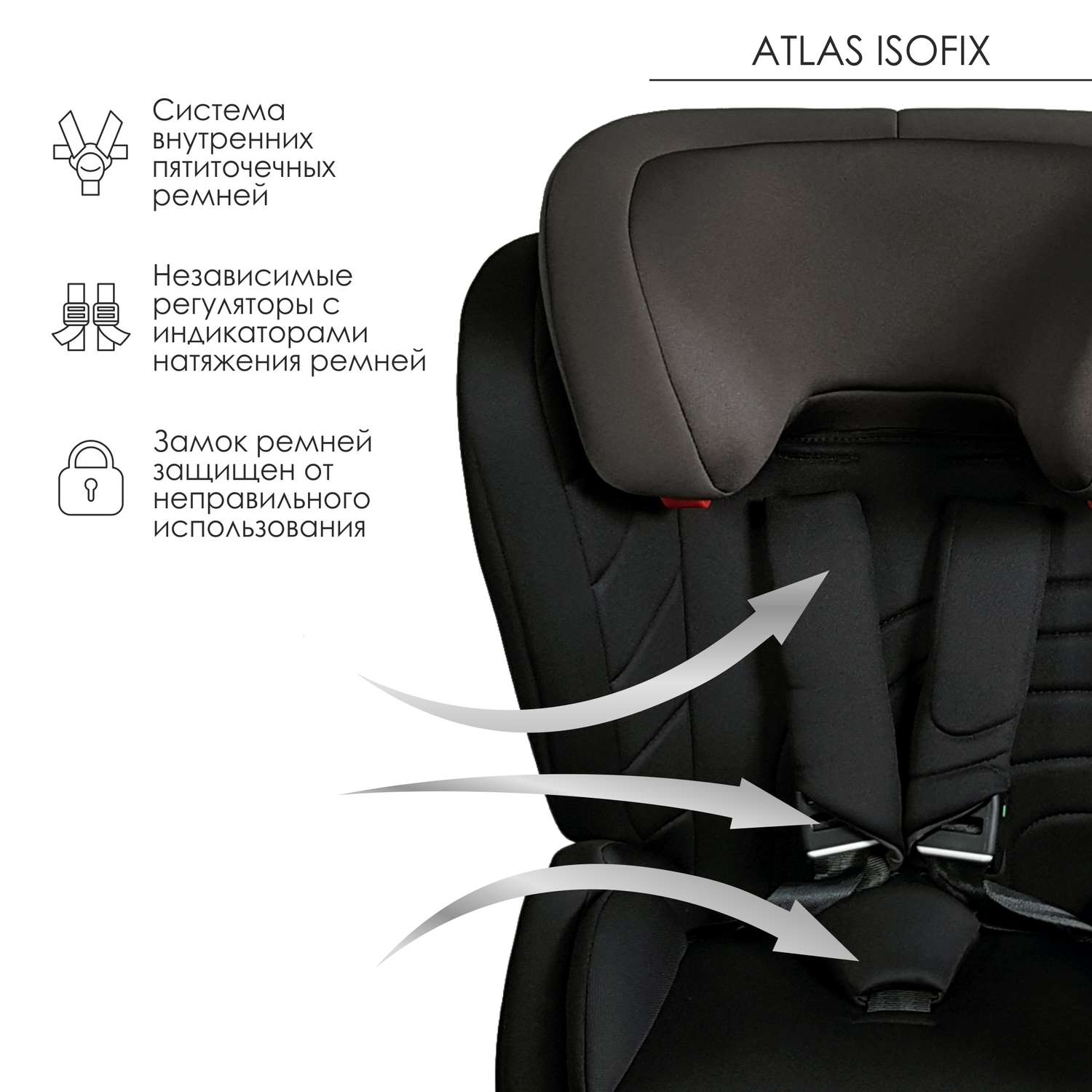 Автокресло Olsson Atlas Isofix Black-Gray - фото 5