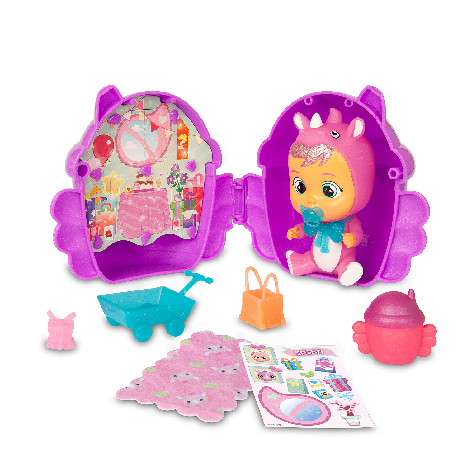 Игрушка-сюрприз IMC Toys Cry Babies Magic Tears Плачущий младенец фиолетовый 90859/90378-V_ - фото 3