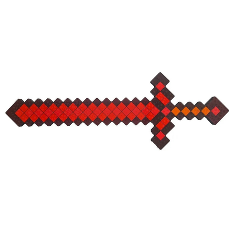 Игрушечный пиксельный меч BalaToys деревянный Minecraft Ред Стоун 8 бит 56 см