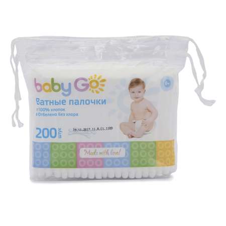 Палочки ватные BabyGo 200шт 7889