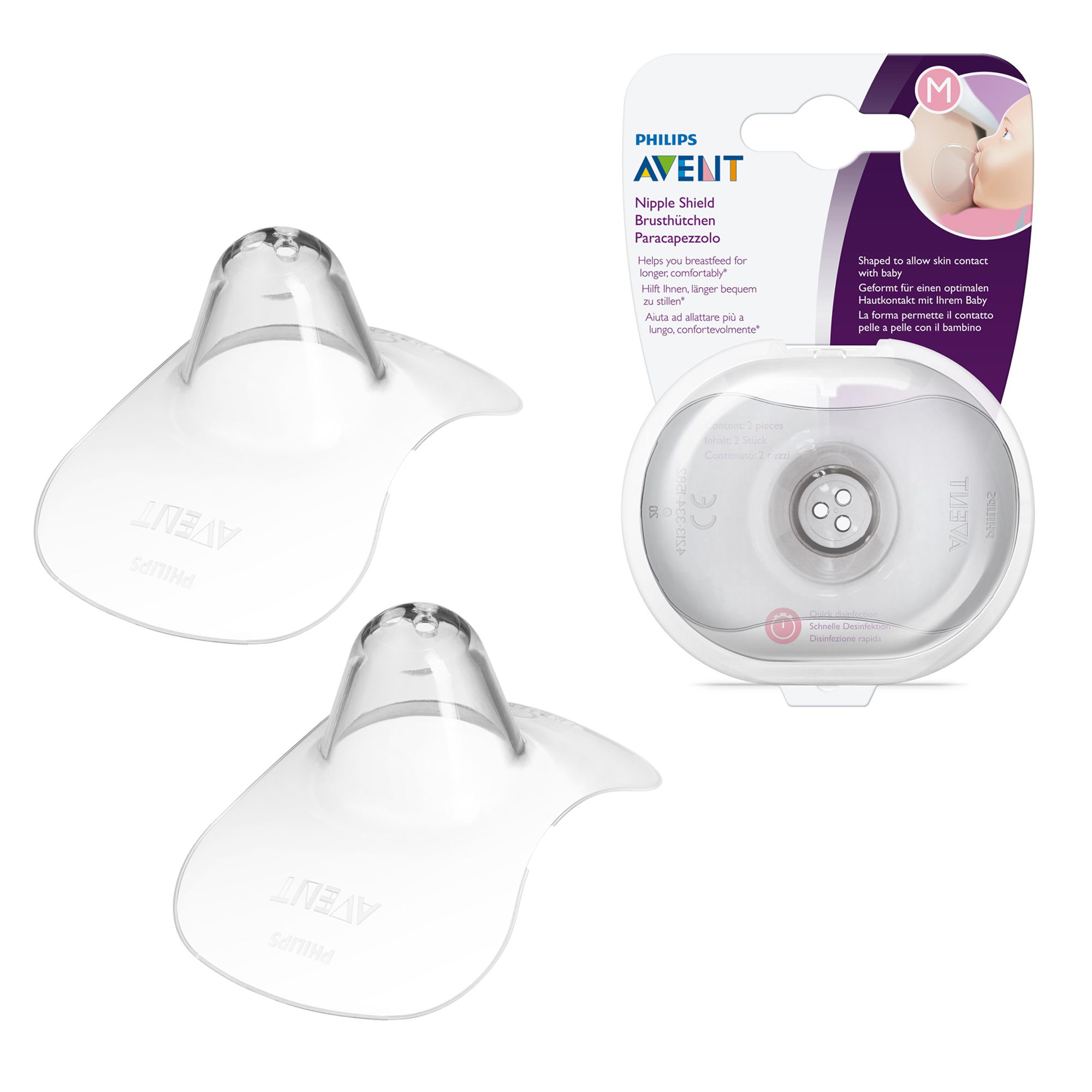 Накладки на соски Philips Avent защитные с футляром M 2шт SCF153/03 - фото 2