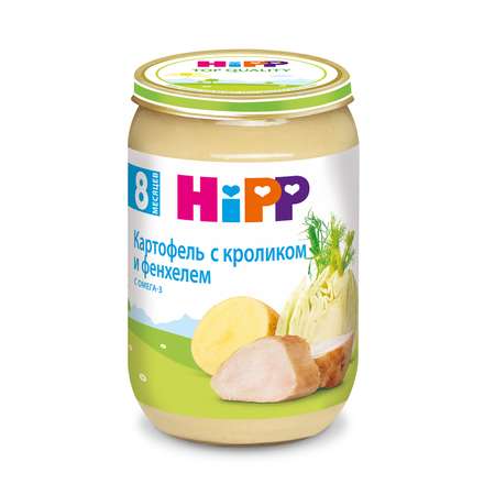 Пюре Hipp картофель с кроликом и фенхелем