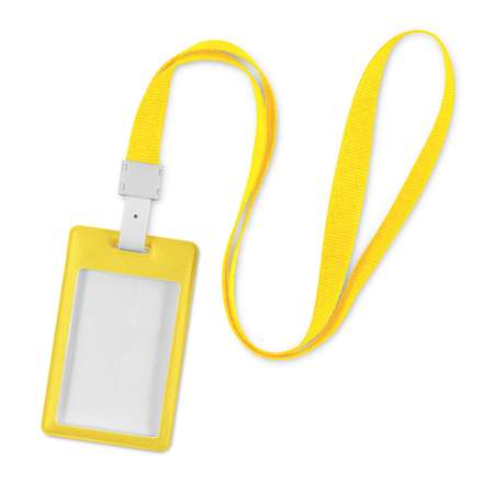 Бейдж-чехол Flexpocket с лентой желтая