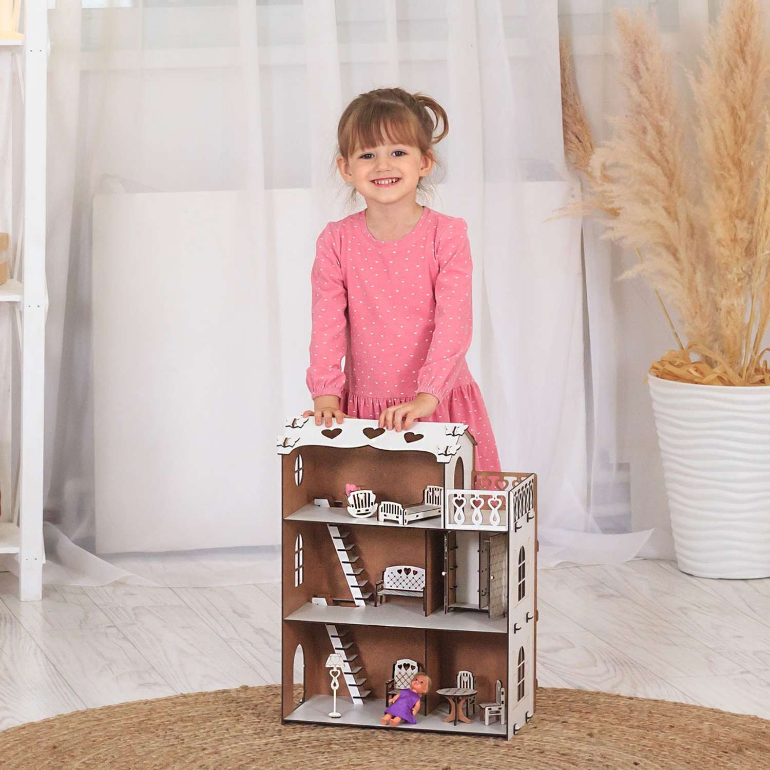Кукольный дом Pema kids Без окрашивания Варя с мебелью. Материал - ХДФ Варя+Мебель - фото 5