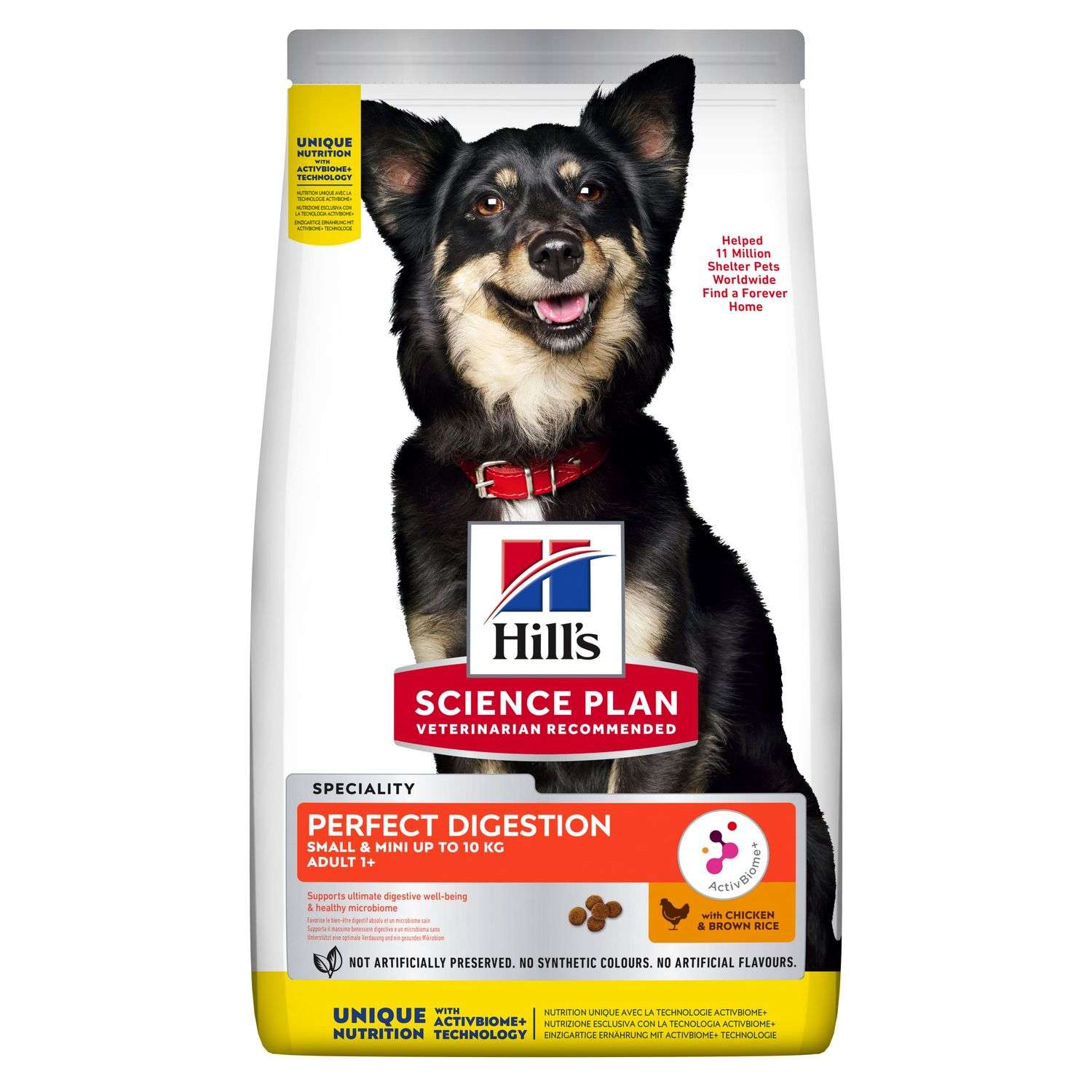 Корм для собак HILLS 1,5кг Science Plan Perfect Digestion для взрослых мелких пород с курицей и коричневым рисом - фото 1