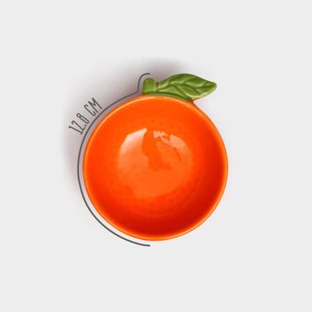 Тарелка Sima-Land керамическая «Апельсин» оранжевая 14 см 1 сорт Иран