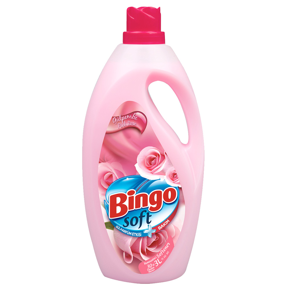 Кондиционер для белья Bingo Soft PINK ROSE в ароматом Розы 3 л - фото 1