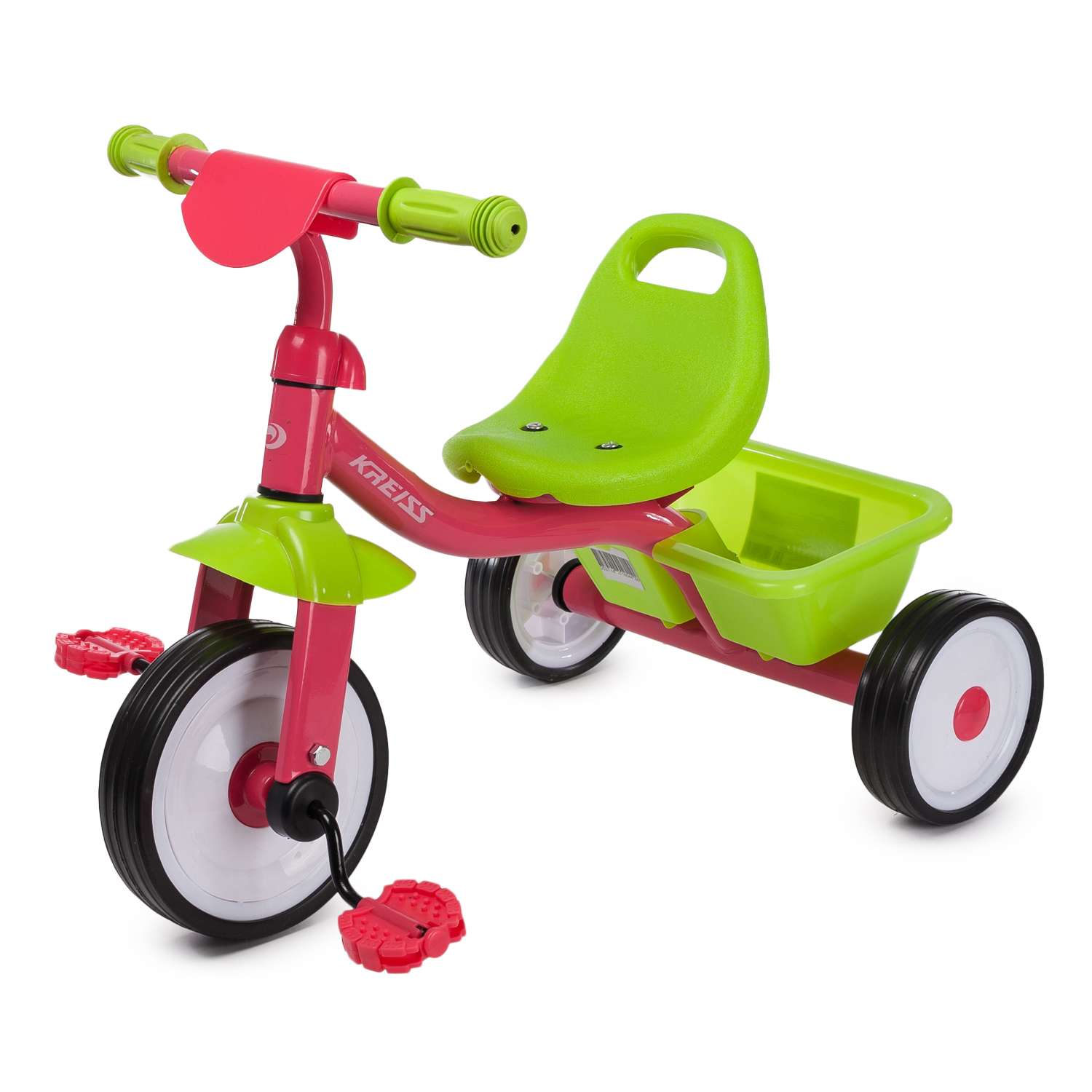 Велосипед трехколесный Kreiss розово-зеленый - фото 1