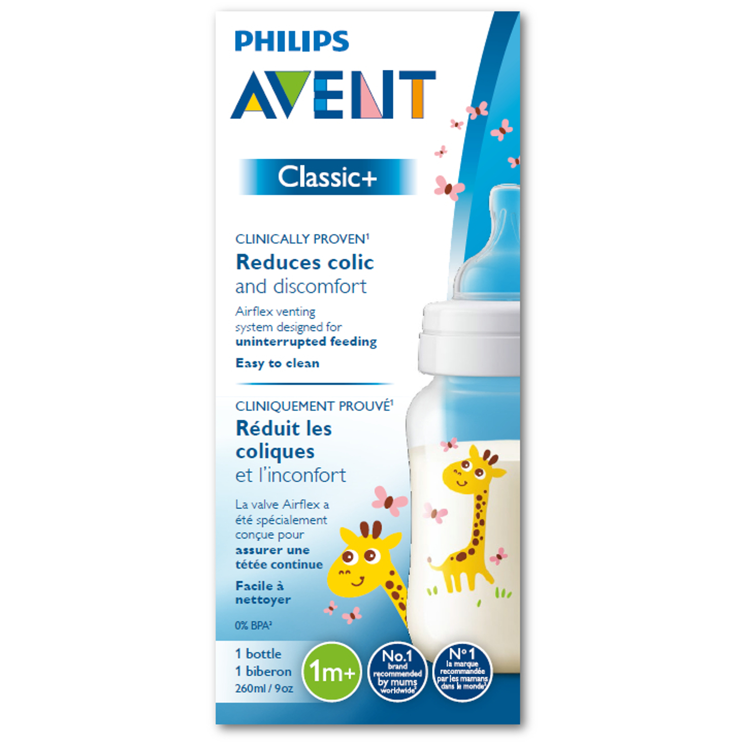 Бутылочка Philips Avent Classic+ 1 мес+ 260 мл SCF574/12 - фото 3