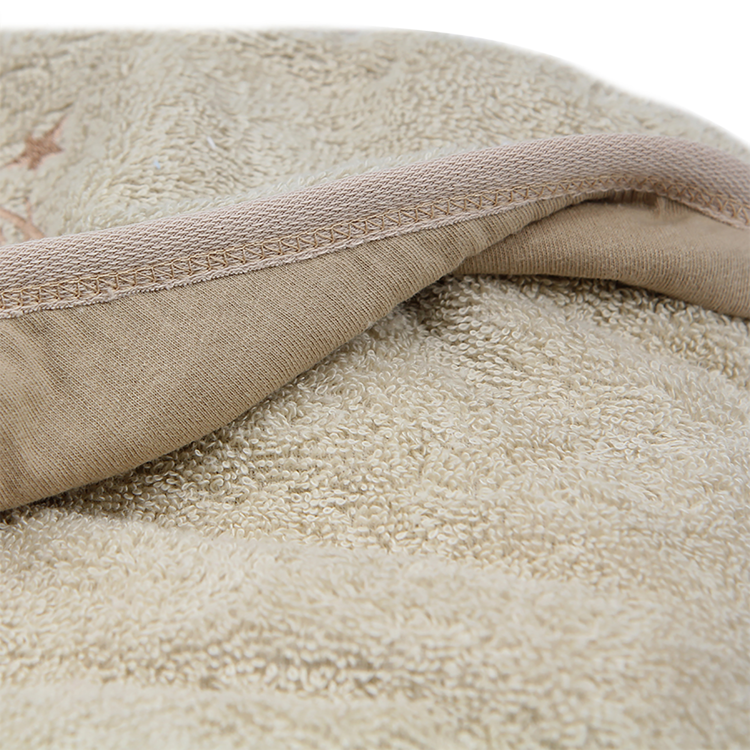 Полотенце с капюшоном YUMMYKI махровое с уголком 110х110 см бежевое собачка - фото 3