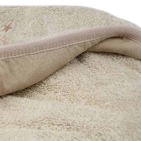 Полотенце с капюшоном YUMMYKI махровое с уголком 110х110 см бежевое собачка
