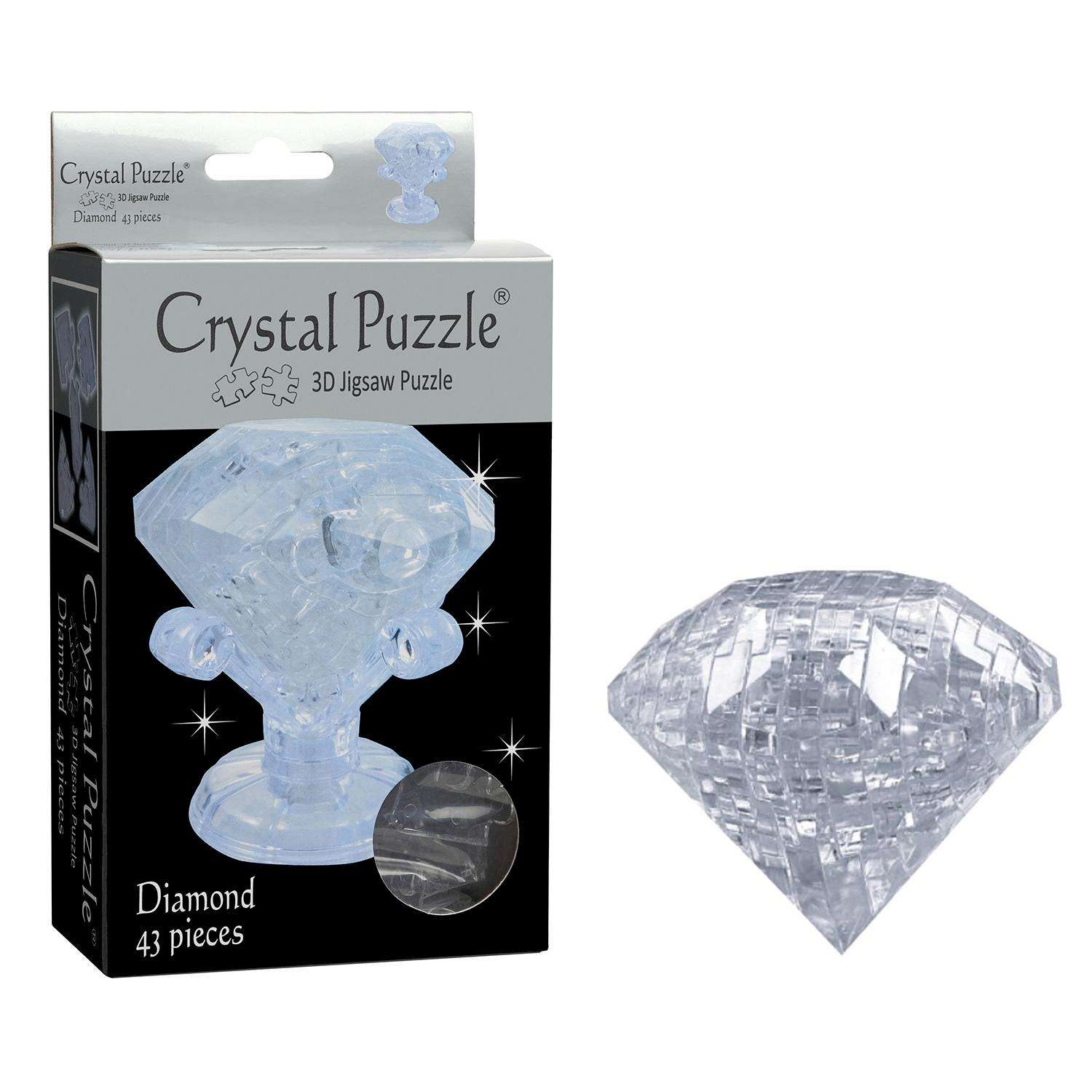 Crystal Puzzle 3D Jigsaw Puzzle - Diamond (White, 42 pieces)