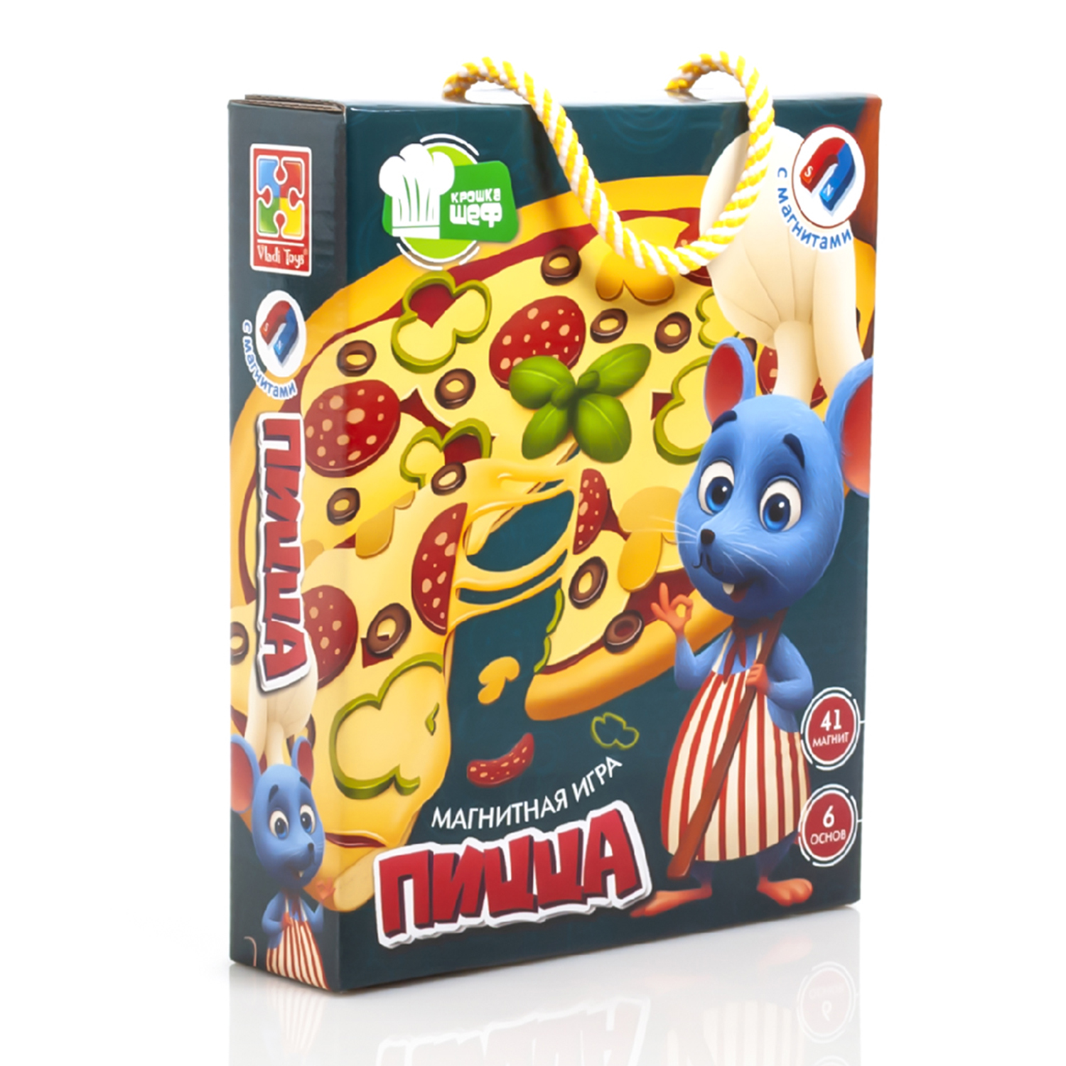 Игра настольная Vladi Toys магнитная Крошка Шеф Пицца - фото 4