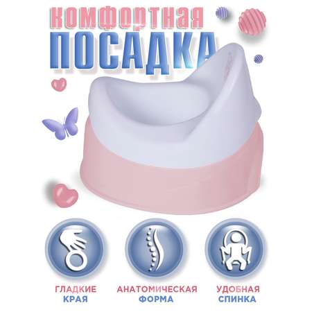 Горшок детский BabyCare Kitty розовый-белый