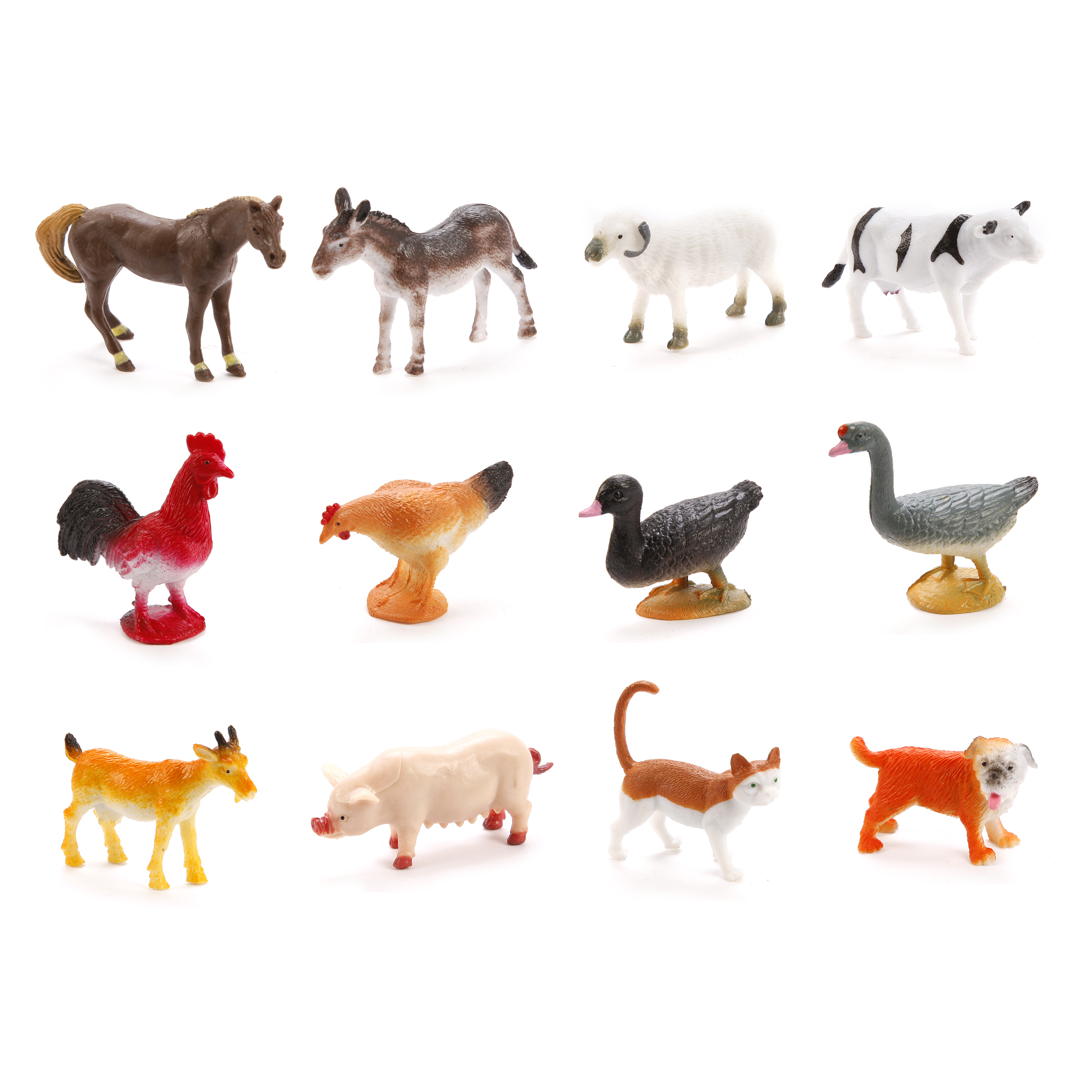 Фигурки животных Наша Игрушка набор игровой для развития и познания 12 предметов - фото 1