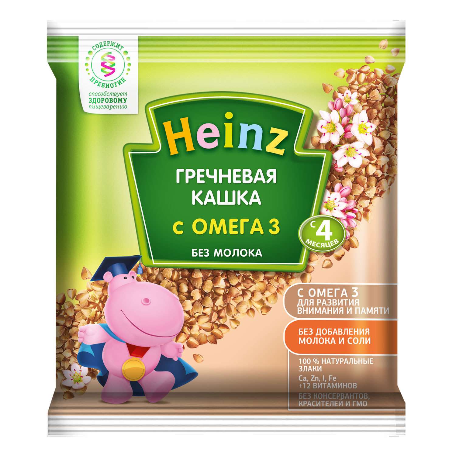 Каша безмолочная Heinz с Омега 3 гречневая 30г с 4месяцев - фото 1