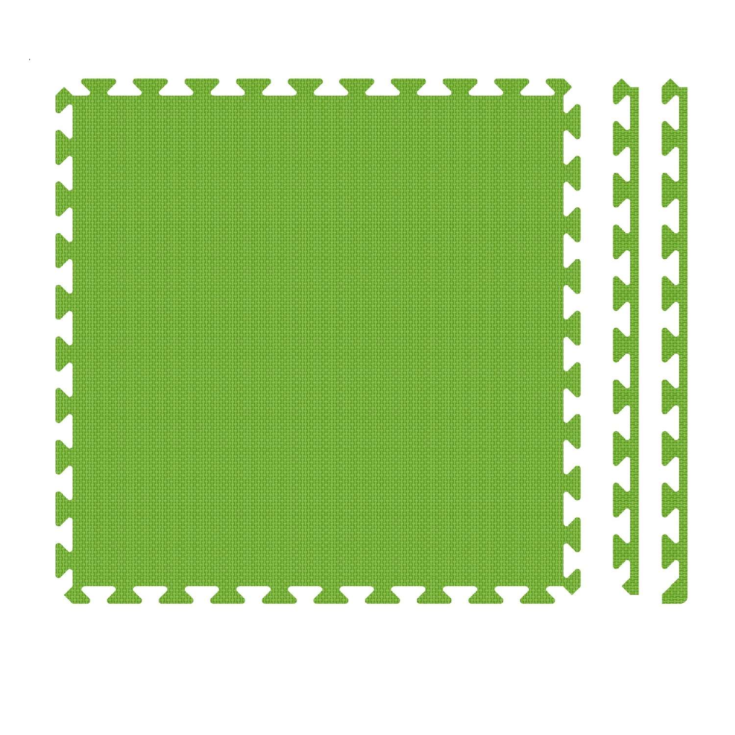 Развивающий детский коврик Eco cover мягкий пол для ползания зеленый 60х60 - фото 1