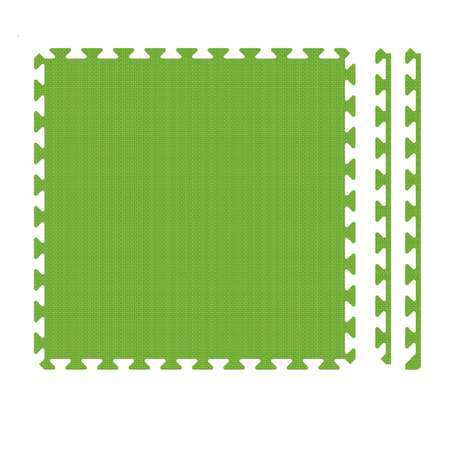 Развивающий детский коврик Eco cover мягкий пол для ползания зеленый 60х60