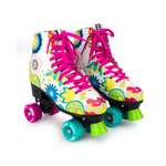 Роликовые коньки SXRide Roller skate YXSKT04FLWR38 цвет белые с цветами размер 38