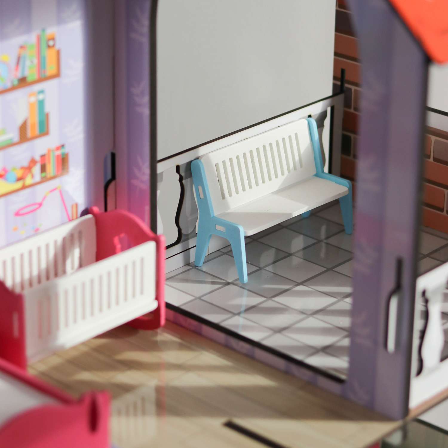 Кукольный домик энчантималс Alatoys игровой центр для барби 3 этажа 6 комнат КД02 - фото 8