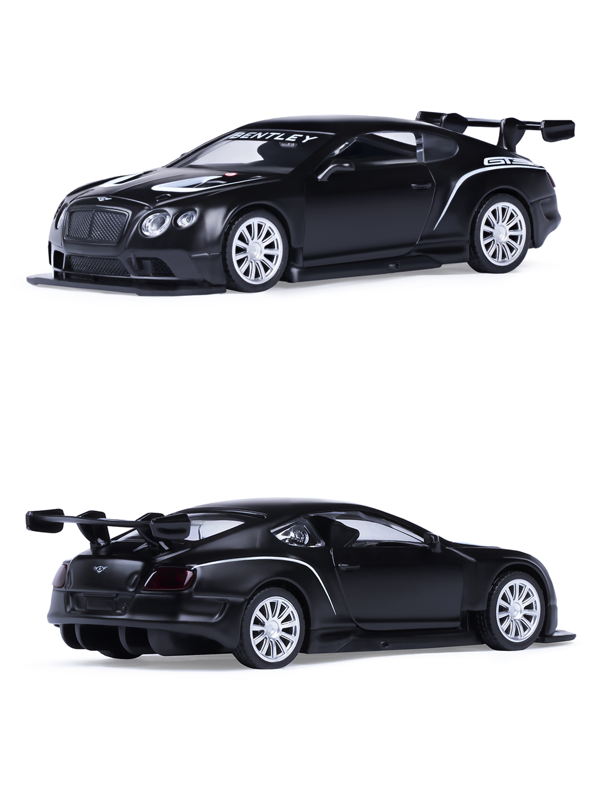 Машинка металлическая АВТОпанорама игрушка детская 1:43 Bentley Continental GT3 черный инерционная JB1251556 - фото 5