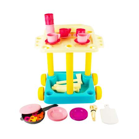 Игровой набор Стром Сервировочный столик с набором детской посуды в сумке ПВХ (48 предметов)
