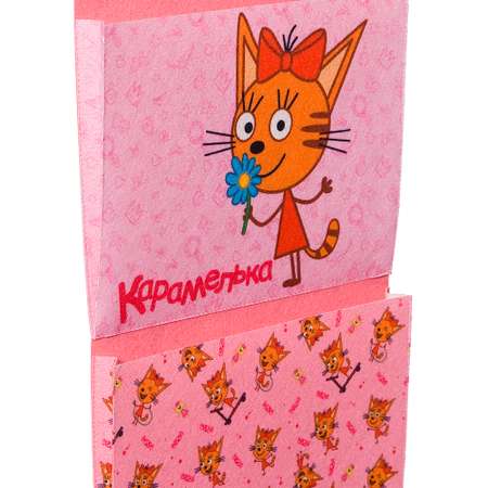 Органайзер Три кота подвесной с карманами 26х74 см полиэстер розовый