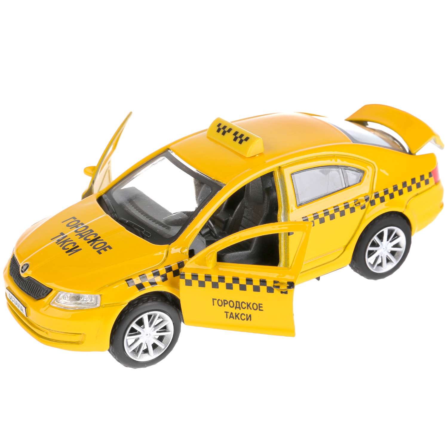Машина Технопарк Skoda Octavia Такси инерционная 259355 259355 - фото 6