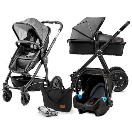 Коляска 3 в 1 Kinderkraft Veo Black/Grey KKWVEOBLGR3000