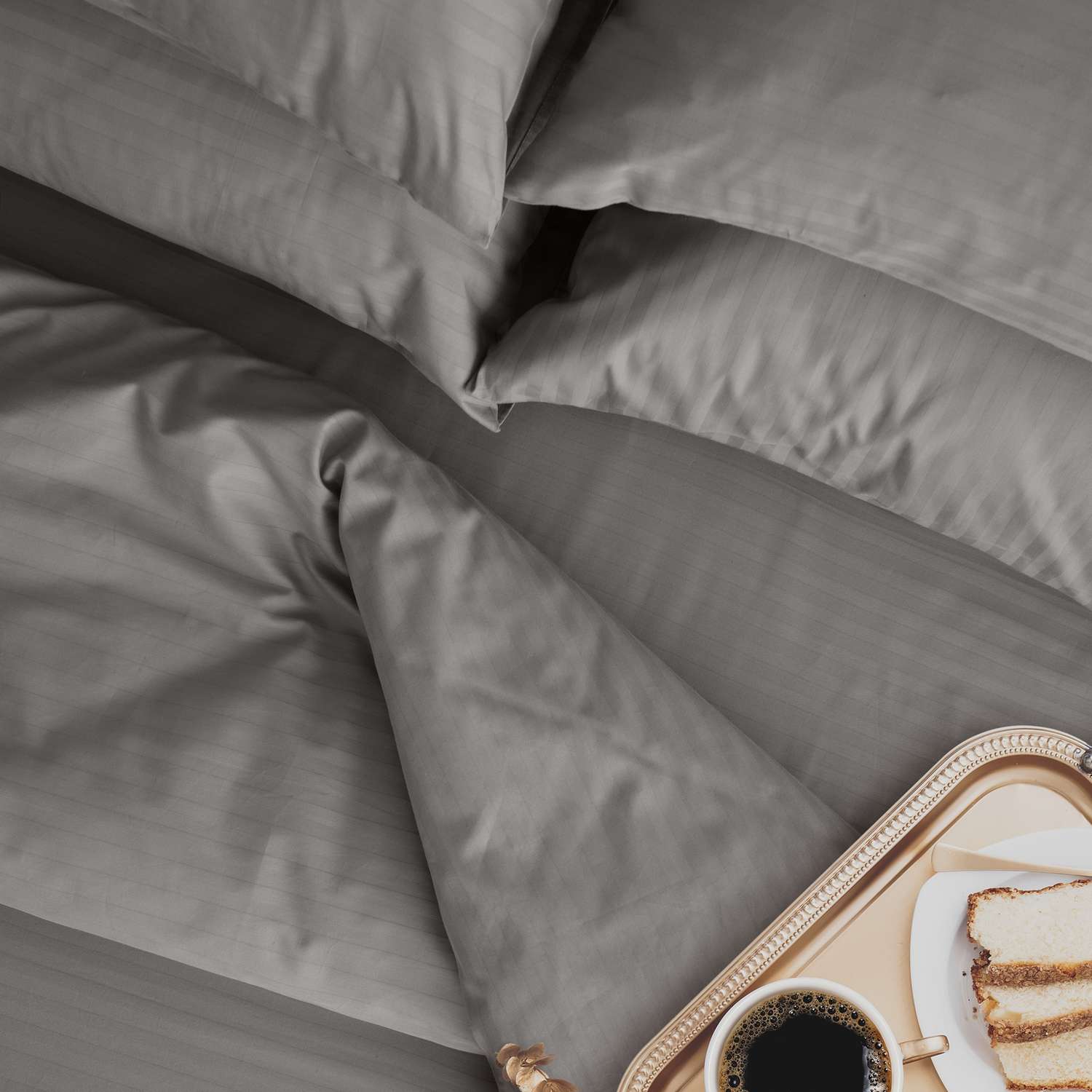 Комплект постельного белья Verossa 1.5СП Gray страйп-сатин наволочки 70х70см 100% хлопок - фото 11