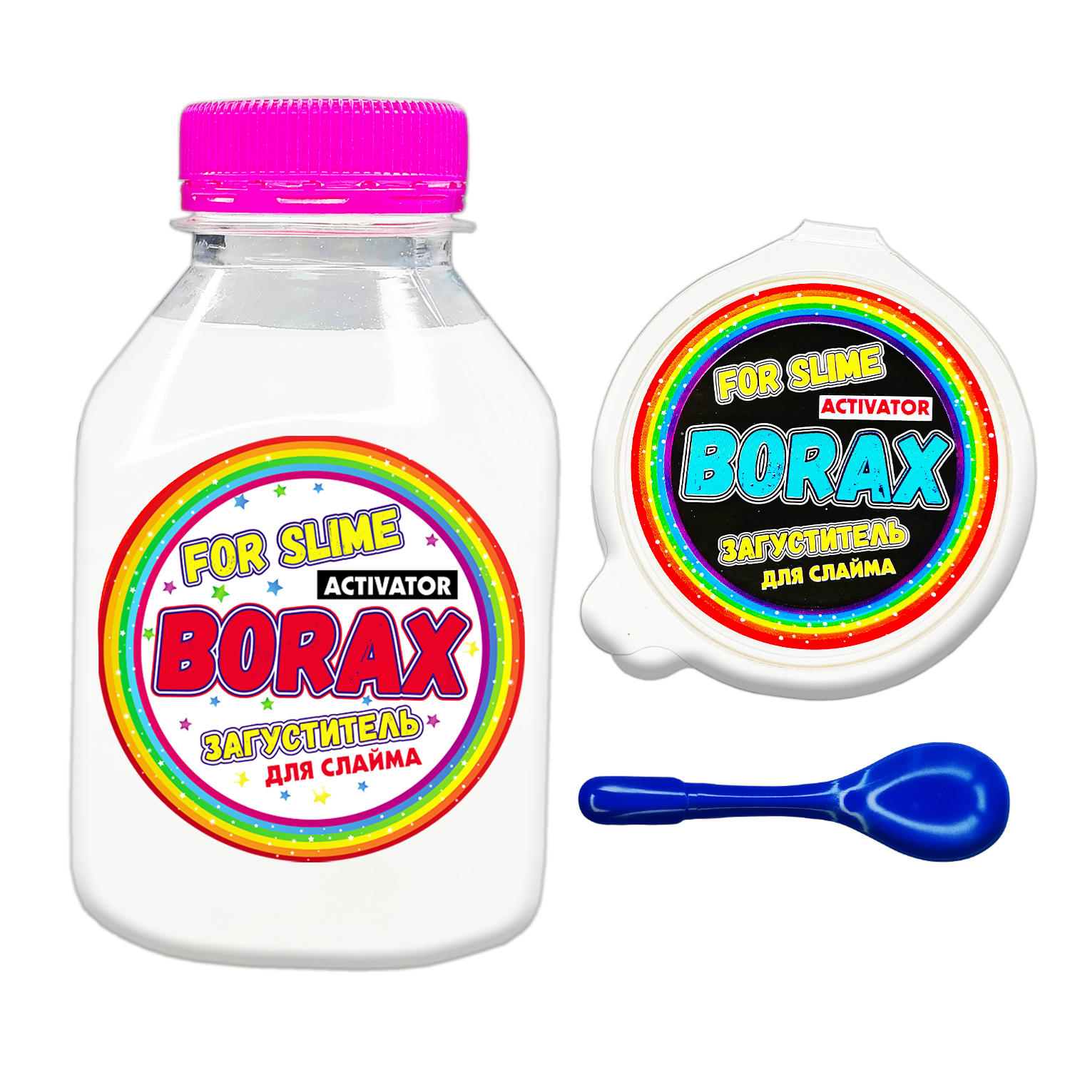 Активатор MINI-TOYS для антистресс-слайма. Borax activator 300 мл + 30 гр боракс - фото 1