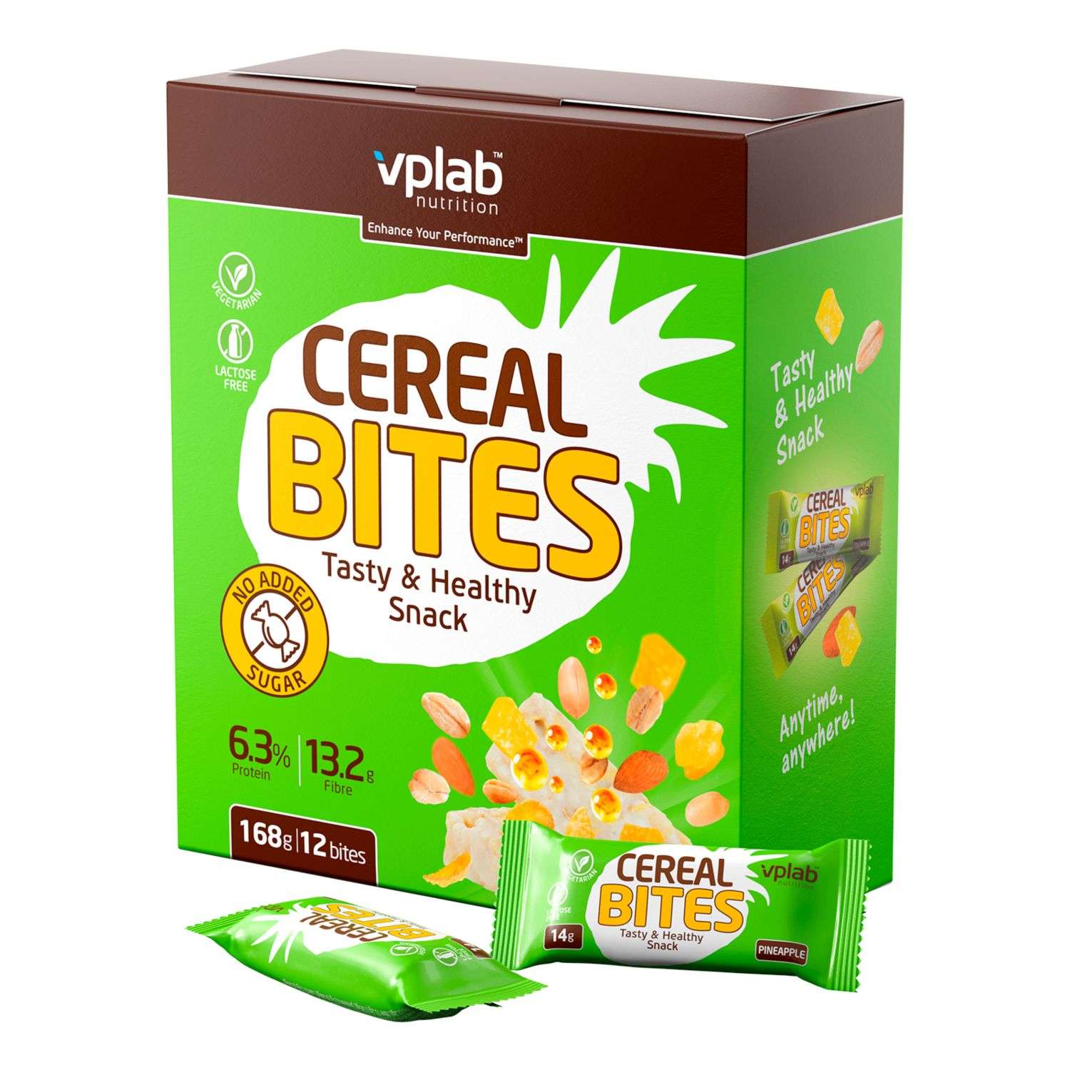 Батончик-мюсли VPLAB Cereal Bites ананас 14г*12шт - фото 1