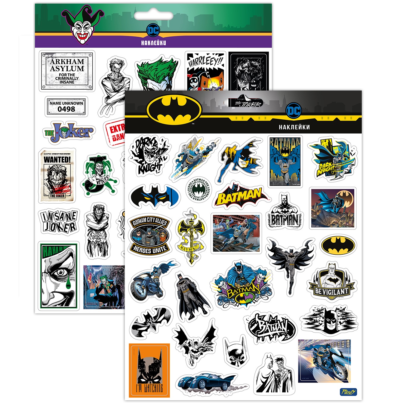 Набор наклеек PrioritY Пленочных DC Бэтмен и Джокер - фото 1
