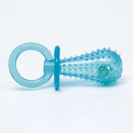 Игрушка Пижон жевательная «Соска» прозрачная PP 9.5 см синяя
