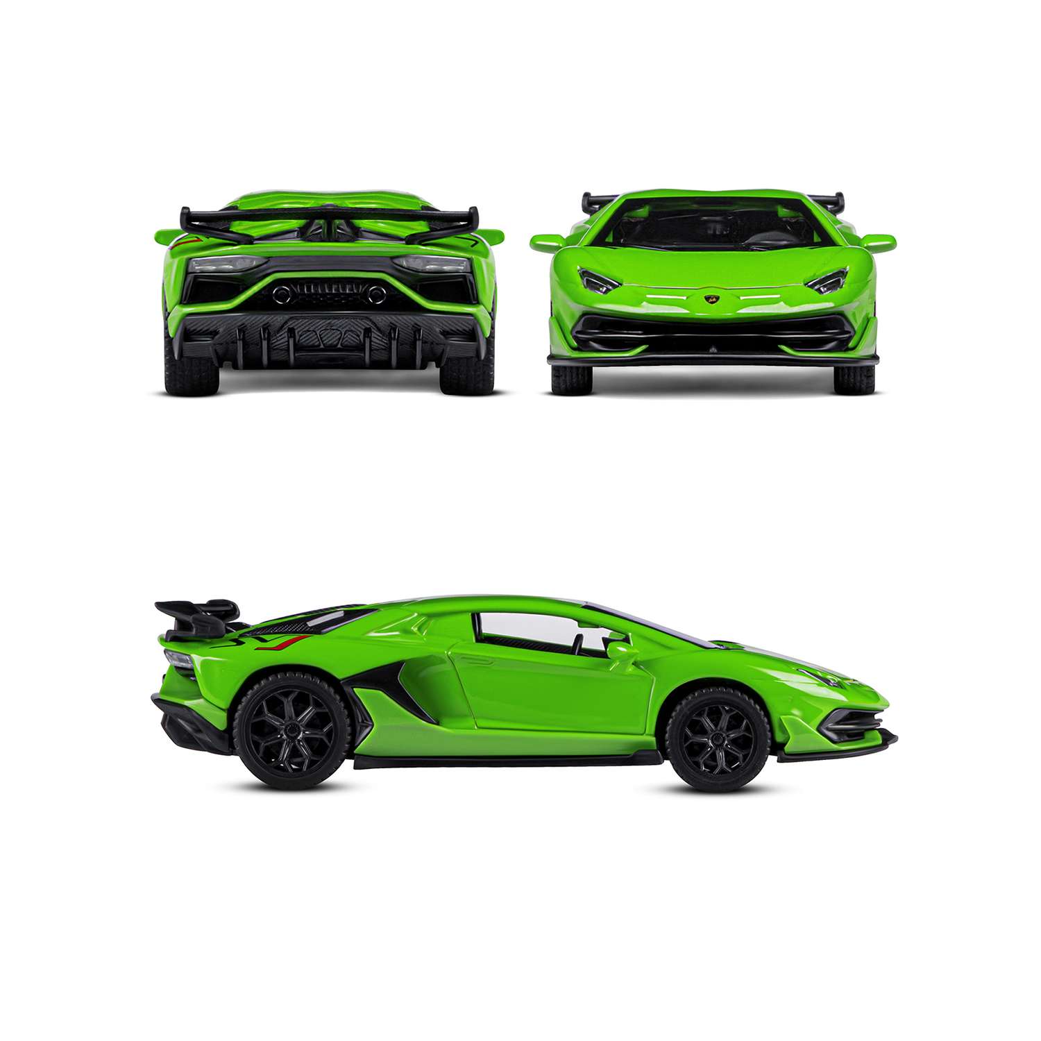Машинка металлическая АВТОпанорама 1:43 Lamborghini Aventador SVJ зеленый инерционная JB1251218 - фото 4