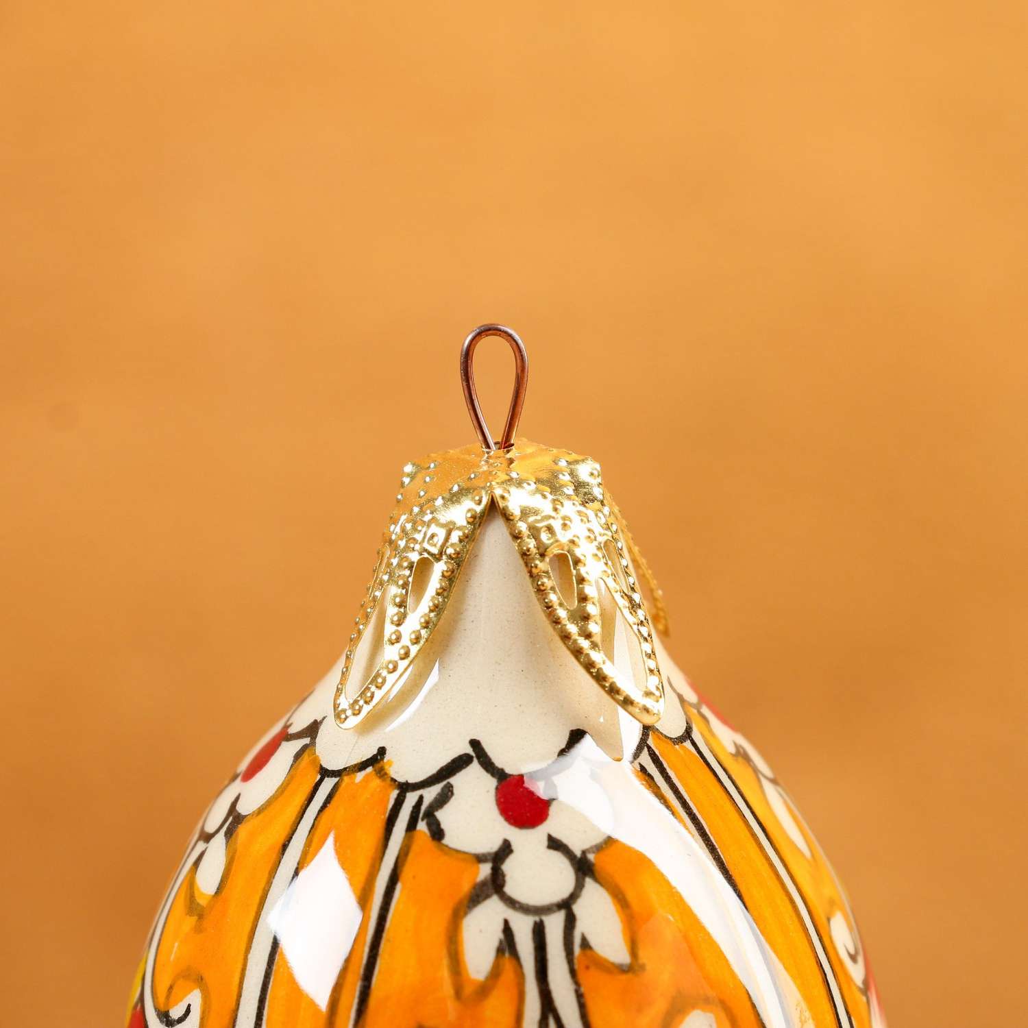 Игрушка ёлочная Sima-Land Риштанская керамика «Колокольчик« 7 см оранжевая - фото 2