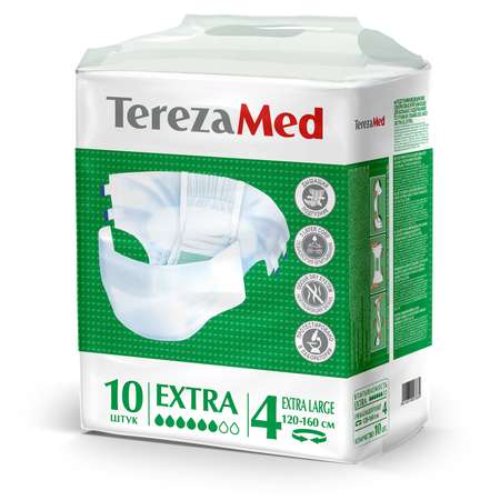 Подгузники TerezaMed впитывающие на липучках Extra XL №4 120-160 см 10 шт