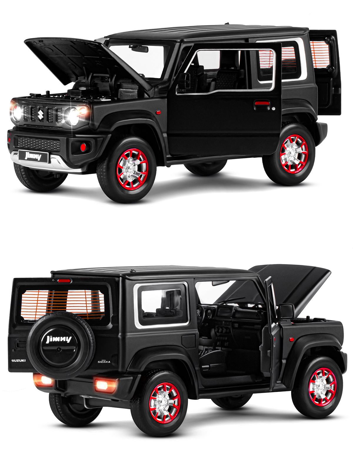 Внедорожник АВТОпанорама Suzuki Jimny 1:18 черный JB1251509 - фото 8